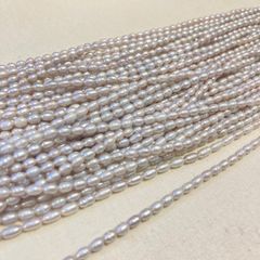淡水パール　シルバーグレー小粒　一連