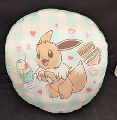 BANDAI SPIRITS 리버시블 쿠션 [Cafe Art] 피카츄 이브이 POKEMON 이브이