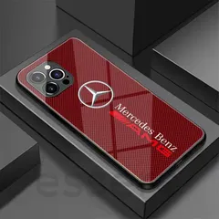スマホケース iPhoneケース メルセデス ベンツ AMG アイフォンケース 耐衝撃 iPhone13 iPhone14 iPhone15 iPhone16 iPhone17 全機種対応 ガラスケース ハードケース チェック柄 レッド
