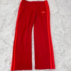 古着 adidas アディダス トラックパンツ オレンジ レッド系 スリーストライプス 259-169