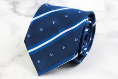 ディズニー ブランド ネクタイ ミッキー ストライプ柄 小紋柄 PO  メンズ ネイビー Disney 【中古】