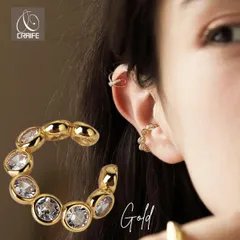 イヤーカフ ジルコニア キラキラ イヤーカフス イヤカフ イヤリング 金属アレルギー対応 18Kコーティング ニッケルフリー 大人かわいい カジュアル ジュエリー ゴールド 送料無料 プチプライス高見え CRAIFE
