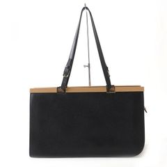 未使用品◎イタリア製 VALEXTRA ヴァレクストラ WBNL0042028LOC99 レザー ショルダーバッグ ブラック×ベージュ 3室構造 保管袋保管袋付