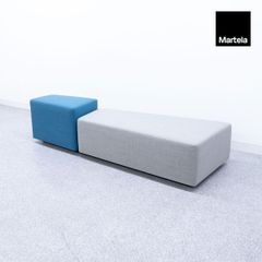 【展示品】Martela マルテラ Diagonal Play ダイアゴナルプレイ ベンチ ソファ オフィス ファブリック グレー ブルー o4i デザインスタジオ