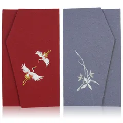 【特売】スタイルふくさ 袱紗 慶弔セット ふくさ 結婚式（能登ちりめん 刺繍）慶弔両用 右開左開き用 化粧箱 日本製 えんじ刺繍×グレー