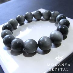 [beads570]クォーツキャッツアイ12mm ブレスレット 16粒（天然石/ビーズ）