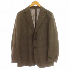 マッキントッシュ MACKINTOSH ロロピアーナ テーラードジャケット リネン シルク混 チェック 170cm 茶 ブラウン /☆Gのサムネイル