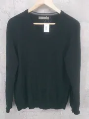 ◇ nano universe ナノユニバース ウール　ニット　 長袖 Vネック セーター L ブラック *  【1002800214310】