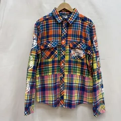 BILLIONAIRE BOYS CLUB ビリオネア・ボーイズ・クラブ シャツ、ブラウス 長袖 ロゴプリント クレイジーチェック ネルシャツ