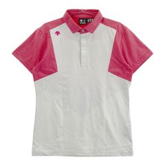DESCENTE ゴルフメンズポロシャツ ホワイト グラデーション Oサイズ