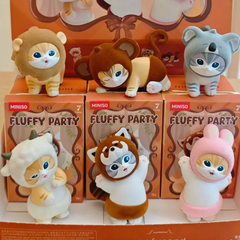 海外限定 6種セットBOX モフサンド MINISO FLUFFYPARTY フィギュア 海外 限定 mofusand ウサギ ヒツジ タヌキ サル コアラ ライオン パンダ にゃん ミニソ もふさんど