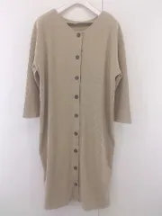 ◇ Simplicite シンプリシテェ 八分袖 膝下丈 ワンピース ベージュ系 レディース P  【1212210002104】