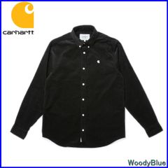 【新品】カーハート ボタンダウンシャツ CARHARTT WIP I030580 L/S MADISON CORD SHIRT BLACK/WHITE 0D2XX i030580-0d2xxBK