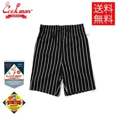 【送料無料】COOKMAN クックマン Waiter's Pants Short ウェイターズパンツ ショート Stripe Black ストライプ ブラック 黒 イージーパンツ メンズ レディース 男女兼用 カジュアル