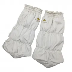 ★値下げ★【新品】マリクレール 中綿レッグウォーマー 白 裏ボア ロゴ刺しゅう レディース  ゴルフウェア marie claire