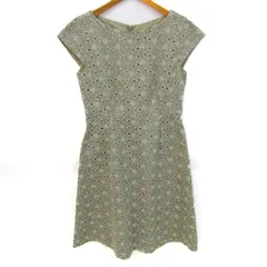 ナチュラルビューティーベーシック ワンピース トップス フレンチ袖 レース レディース Mサイズ オリーブ NATURAL BEAUTY BASIC 【中古】