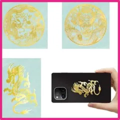 円形 蒔絵シール【3枚セット】ステッカー龍 金蒔絵シール スマホ ステッカー 風水 鳳凰 開運 風水 縁起物 ステッカー スーツケース バイク ヘルメット スケボー ギターなどに適用