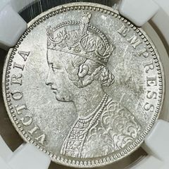 1901 英領インド ゴチック ビクトリア　銀貨 1ルピー MS60　ヴィクトリア　本物保証　即納