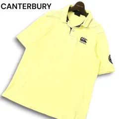 CANTERBURY カンタベリー ラグビー 春夏 ロゴ刺繍 ワッペン★ 半袖 ポロシャツ ラガーシャツ Sz.L メンズ