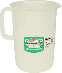 アサヒペン PE手付きビーカー 3L 3012-06 取手付き 計量カップ ポリエチレン製 日本製