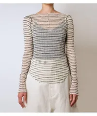 tシャツ テレコリブボーダートップス / Teleco Rib Border Tops レディースのサムネイル