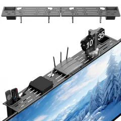 新品 テレビ上ラック テレビ裏収納 工具不要で取り付け TV用アクセサリ 耐荷重6kg TV上収納棚 スマート smart ルーター収納 モニターラック ケーブル 2点セット