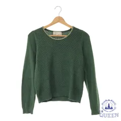 ☆美品☆ ROPE' PICNIC ロペピクニック トップス ニット リブ 編み クルーネック 長袖 レディース グリーン 38 901-12844 送料無料 古着