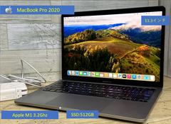 【美品♪】MacBook Pro 2020 A2338[Apple M1 3.2GHz/RAM:16GB/SSD:512GB/13.3インチ]Mac OS Sonoma 動作品