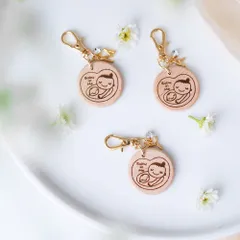 マタニティマーク 木製 ミニサイズ イニシャル チャーム ウッド