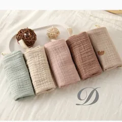 新品【5枚セット D】ガーゼハンカチ くすみ 無地 ベビー 赤ちゃん 5枚セット ガーゼタオル 綿100