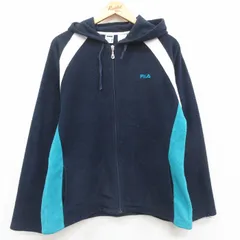 古着 フィラ FILA 長袖 フリース ジャケット パーカー レディース 00s ワンポイントロゴ ラグラン 紺他 ネイビー 25jan17 中古 アウター ジ