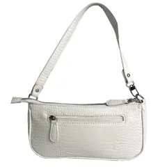 [ドナリー] ショルダーバッグ レディース 小さめ 薄型 ハンドバック ポシェット 肩かけ 手提げ ワンショルダー PUレザー 軽量 クロコ型押し (ホワイトベージュ) [ホワイトベージュ]