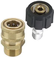 Lanx. （ランクスドット） 互換品ケルヒャー対応 高圧洗浄機 ワンタッチ カプラー 3/8 M22 変換器 社外品(１セット)