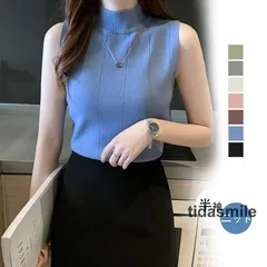 ニットトップス フレンチスリーブ レディース サマーニット リブニット 涼しい プチハイネック ニットセーター フラッタースリーブ コーデ 春夏秋