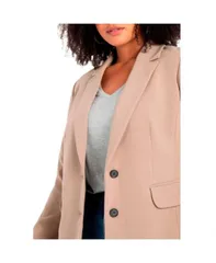 【送料無料】 エロクイ レディース ジャケット・ブルゾン アウター Plus Size The 365 Suit Long Tailored Blazer Desert taupe
