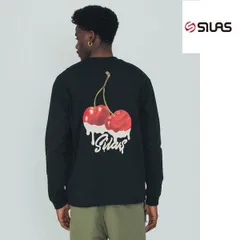 tシャツ Tシャツ silas SILAS サイラス CHERRY L/S TEE 110241011010 メンズ レディース 長袖 長袖Tシャツ 黒 ブラック ティーシャツ ブランド 丸首 ティシャツ ロンt 長t おしゃれ シンプル チェリー さくらんぼ