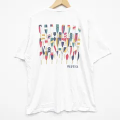 L/古着 ノーティカ 半袖 ビンテージ ブランド Tシャツ メンズ 90s オール 胸ポケット付きコットン クルーネック 白 ホワイト spe 25sep19 