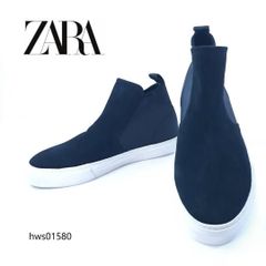 ZARA MAN スニーカーブーツ サイドゴア スエード ブラック 40 ザラ メンズ ストレッチ hws01580