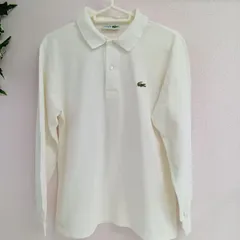 [CHEMISE LACOSTE]ラコステ ポロシャツ 長袖 レディース 綿100％ 古着 サイズ3 白（い-47，ク）