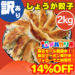 【数量限定】【訳ありしょうが餃子 2kg】 1kg入り×2袋 神戸餃子楼 工場直販 冷凍生餃子 生姜 鍋 蒸し餃子 食品 B品 ※沖縄・離島配送不可
