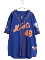 【お得なクーポン配布中!】 メッツ ベースボール シャツ メンズ XL 程/ MLB オフィシャル マジェスティック 大リーグ ユニフォーム ゲームシャツ 半袖シャツ ジャージ