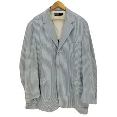 ポロバイラルフローレン Polo by RALPH LAUREN 90s ストライプ シアサッカー 3B テーラードジャケット メンズ import：XL 