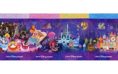 【中古】ノート・メモ帳 集合(アトラクション/パープル) メモセット(4個セット) 「ディズニー」 東京ディズニーリゾート限定