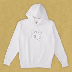 グラフィックパーカー　Switch on White -Parka-