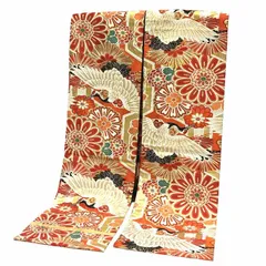 京やJ204 正絹 袋帯 丸帯 鶴 菊 金銀糸 両面柄 袋帯 全通柄 アンティーク ヴィンテージ 特選袋帯 高級袋帯 訪問着 色無地 付け下げ 江戸小紋 紬 フォーマル〜カジュアルまで 袷の着物 単衣の着物兼用 新同美品 仕立て上がり 送料無料