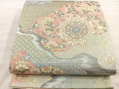 平和屋着物◎六通柄袋帯　唐織　正倉院道長草花文　金糸　正絹　逸品　BAAO4207ea