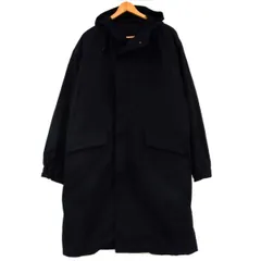 COMOLI メルトンフーデッドコート BLACK U03-04004 COMOLI メルトンフーデッドコート BLACK U03-04004