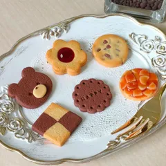 樹脂粘土 チョコレートモチーフクッキー 6個セット　ハンドメイド　フェイククッキー　フェイクスイーツ　食品サンプル