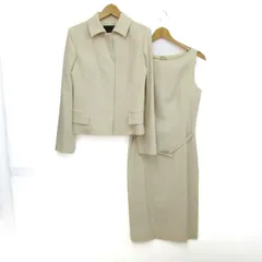 アンタイトル セットアップ 上下セット ノースリーブワンピース ジャケット シルク混 レディース 2月4日サイズ ベージュ UNTITLED 【中古】