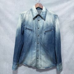 ISAMU KATAYAMA BACKLASH イサムカタヤマ バックラッシュ 1075-01 10oz デニム×豚革 ウエスタン デニムシャツ size.M DARK INDIGO